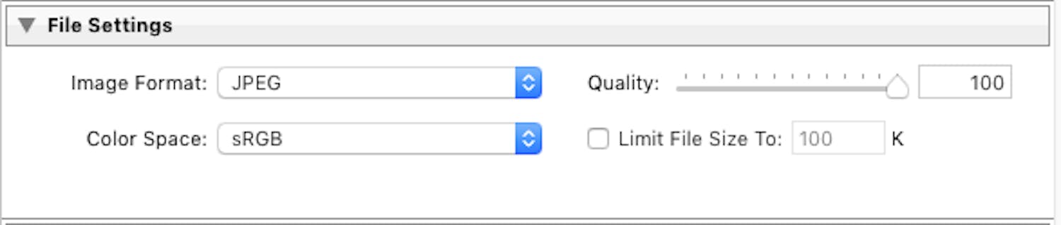 File Settings Lightroom Export